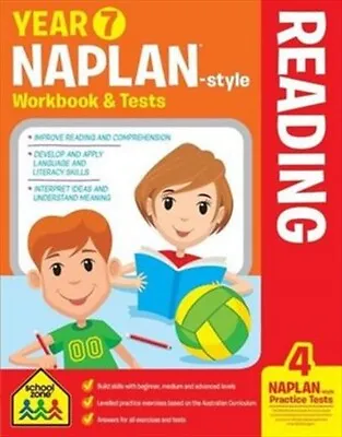 Year 7 NAPLAN - Style Reading Workbook And Tests : School Zone : NEW • $9.99