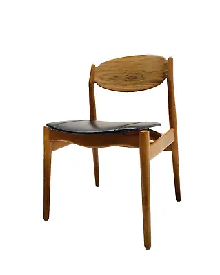 Danish Dining Chair In Teak And Leather By Erik Buch For Vamo Denmark 1957s • £290.27
