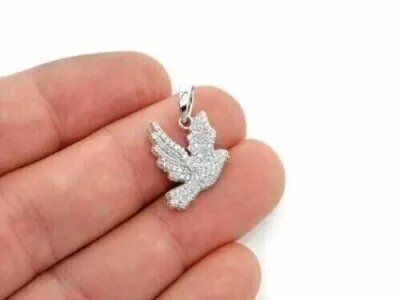 1.76 Ct Round Cut Simulated Diamond Flying Bird Pendant 14k White Gold Plated • $99.99