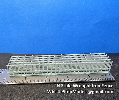 N Scale 6 Ft Tall Wroght Iron Fence 5 Pcs Over 25 Inches  N1071 • $9.95