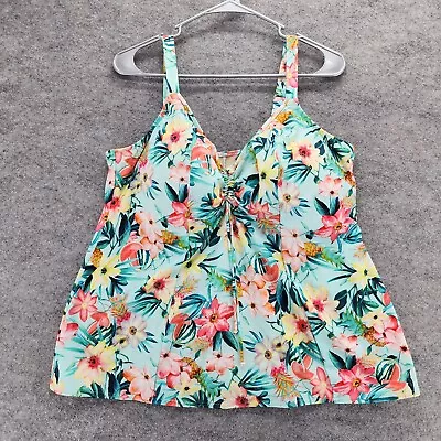 Elomi Swim Tankini Womens 16 Blue Floral Swimwear Aloha • $49.99