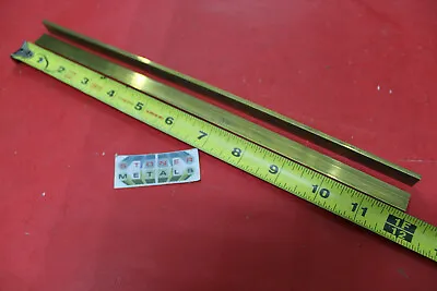 2 Pieces 1/8 X 1/2  C360 BRASS FLAT BAR 12  Long Solid Plate Mill Stock H02 .125 • $13.15