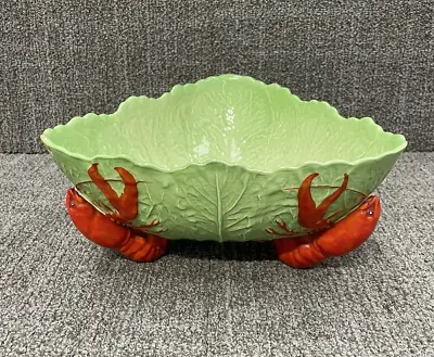 Carlton Ware England Ceramic Cabbage Leaf Salad Bowl W Lobster Feet • £45