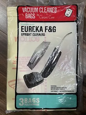 F & G VACUUM CLEANER BAGS For EUREKA F&G UPRIGHTS - 3 BAGS Open Pkg Ships ASAP • $7.50