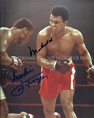 MUHAMMAD ALI AND SMOKIN JOE FRAZIER SIGNED AUTOGRAPH AUTO 8x10 RPNT PHOTO PUNCH • $19.99