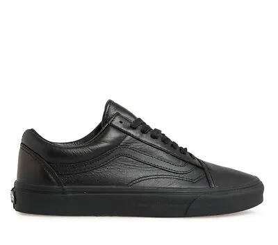 Vans Kids Old Skool Leather Black Black Size 11 - 16.5cm Free Postage • $80.06