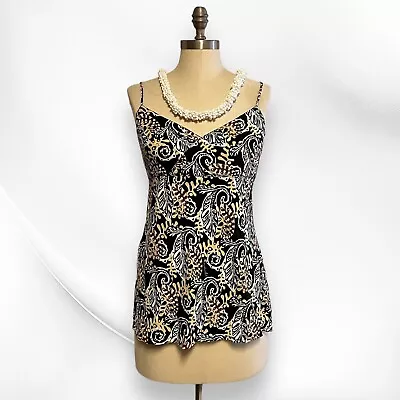 Manuhealii Tank Top Spaghetti Strap Blouse Top Size Small Paisley Print • $61.50