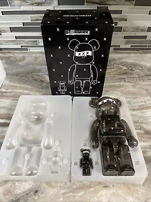 Medicom BE＠RBRICK God Selection XXX Black Clear 100% 400% Bearbrick Set • $169.95