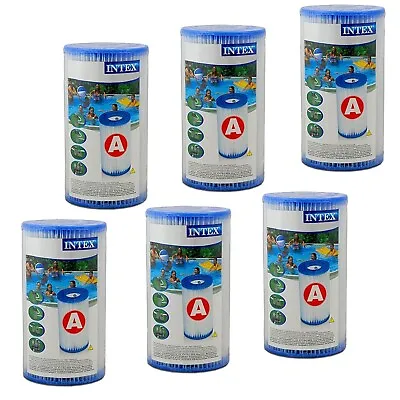 Original INTEX ® Swimming Pool Filter Cartridge Type A  - 6 Pack Krystal Clear • £21.99