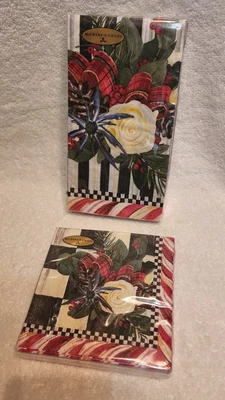 £34.41 • Buy Mackenzie Childs Scottish Bouquet Paper Guest & Cocktail Napkins NIP  RETIRED!!