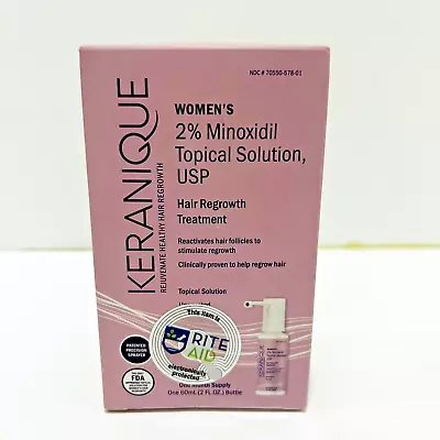 Keranique Women's Hair Regrowth Treatment 2% Minoxidil Topical 2 Fl Oz Exp 9/24 • $22.99