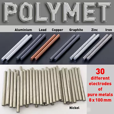 £9.48 • Buy Pure Metal Round Bar For Electroplating, Min. 99.9, Electrode ⌀8 X 100mm Element