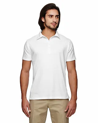 NEW Men's White Short Sleeve 100% Cotton Collared Polo Soft Size Large • $7.99