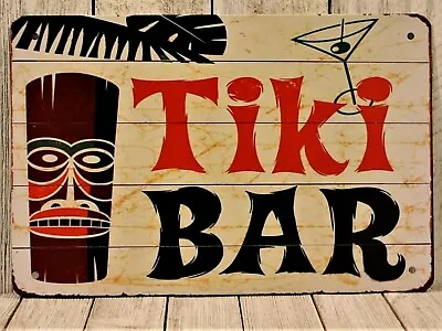 Tiki Bar Aloha Tin Metal Poster Sign Beach  Man Cave Hawaii Hawaiian Xz • $8.97