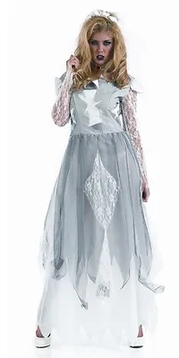 Girls Ladies Zombie Bride Costume Halloween Fancy Dress Outfit Size 6-8 & 8-10 • £14.99