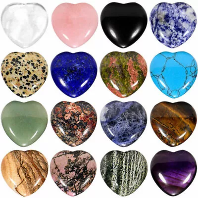£6.96 • Buy 10/30Pcs Heart-shaped Natural Quartz Pocket Palm Healing Gemstone Crystal Stones