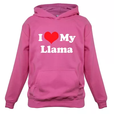 I Love My Llama - Kids Childrens Hoodie Llamas Alpaca Camelid Pet Farm Camel • £16.95