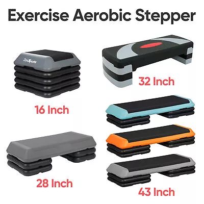 16 /28 /31 /43  Fitness Aerobic Step Platform Exercise Adjust Trainer W/ Risers • $108.58