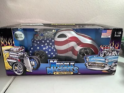 Muscle Machines American Flag 1941 Willys Coupe 1:18 Scale New In Box • $39.99