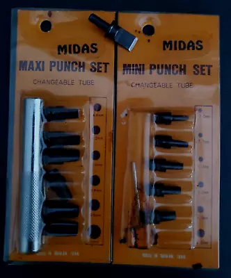 Midas Maxi And Mini Punch Sets 10 Punches One Incomplete Leather Crafts • $15.99