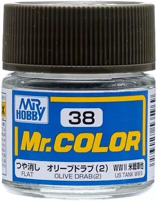 Mr. Hobby C38 Mr. Color Flat Olive Drab Lacquer Paint 10ml - US • $2.95