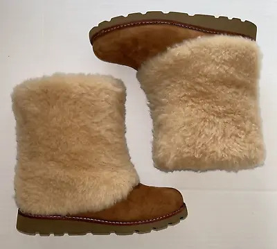 UGG Maylin Chestnut Sheepskin Shearling Cuff Boots 3220 Women's Size 6 • £241.05