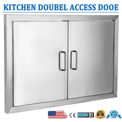 $50.90 • Buy BBQ Access Door Outdoor Kitchen Doors Stainless Steel Double Grill Door 19 X28 