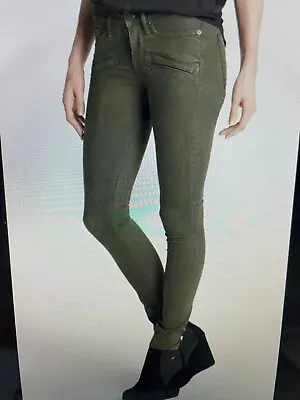 Vince Skinny Stretch Jeans Size 29 Dark Olive Super Soft Tencel 7 Pocket • $14.95