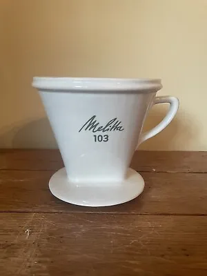 Vintage Melitta Porcelain Drip Pour Over Coffee Filter 3 Holes 1950s Germany • $35