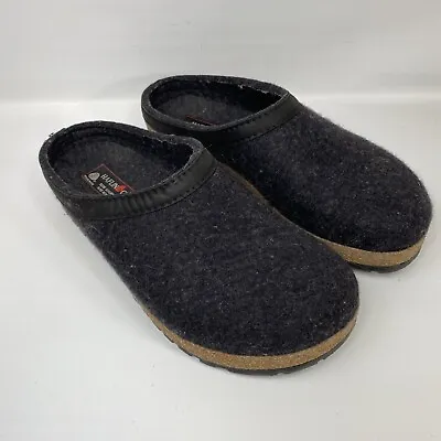 Haflinger GZL Grizzly Wool Felt Clog Shoes Gray Size EUR 39 US Men 7 Women 9 • £66.45