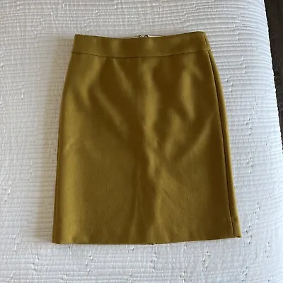 J.CREW Wool Pencil Skirt Mustard Yellow Size 2 • $19.99