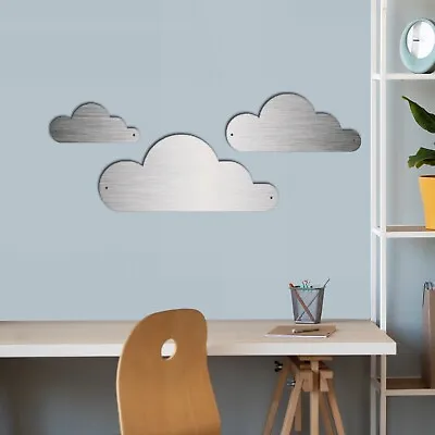 Brushed Stainless Steel Cloud Shaped Memo Board (no Fixings) Magnetic Notice • £64.99