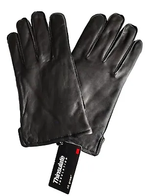 Aris Isotoner Mens 100% Thinsulate Leather GlovesBlack XLARGE  • $29.25
