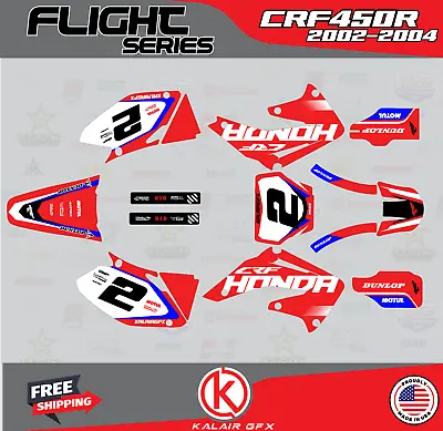 Graphics Kit For Honda CRF450R (2002-2004) Flight - RED • $96.99