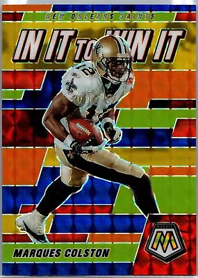 2021 Panini Mosaic #WIN11 Marques Colston In It To Win It Prizm Blue #/99 • $6.99