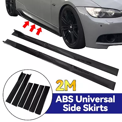 Black Universal 78.7''Car 2M Side Skirt Extension Panel Splitter Lip Protector • $29.99