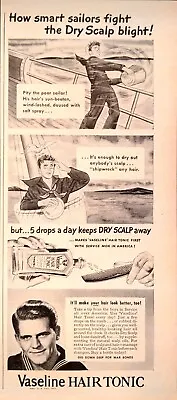 1944 Vaseline Hair Tonic Dry Scalp Dig Deep Down For War Bonds Vintage Print Ad • $13.49