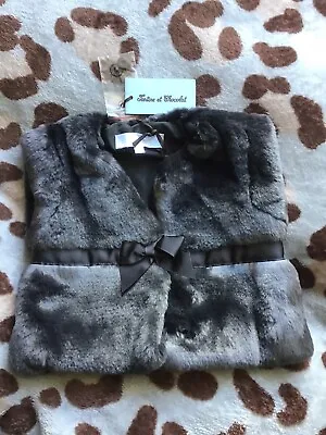 Tartine Et Chocolat Baby Gilet [ Fun Fur ] Grey ~ Age 1  NWT • £30