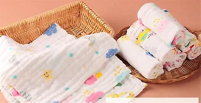 3x Baby New Born Gauze Muslin Square Cotton Bath Wash Cloths Bibs Towel 30*30 • £13.96