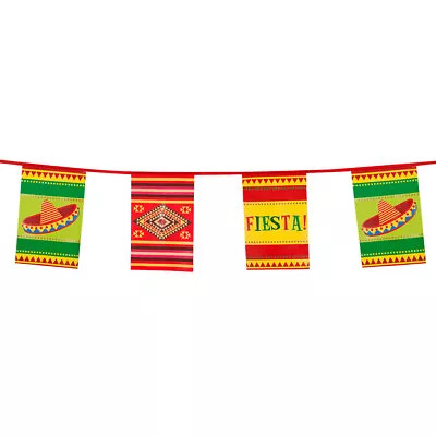 Mexican / Fiesta Flag Bunting Party Decoration - 33Ft / 10M Long - New & Sealed • £3.95