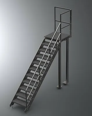 £1748.46 • Buy 2m Mezzanine Staircase Steel / Metal Staircase Fire Escape 