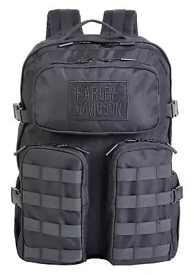 Harley-Davidson Rebel Embroidered Rugged High-Density Polyester Backpack - Black • $110.95