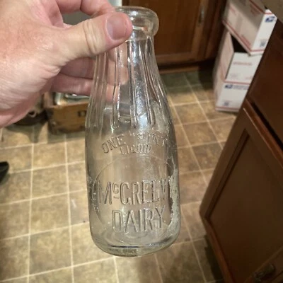 $19.99 • Buy Rare McGreevy Dairy Embossed Pint Milk Bottle Hamilton Ohio OH