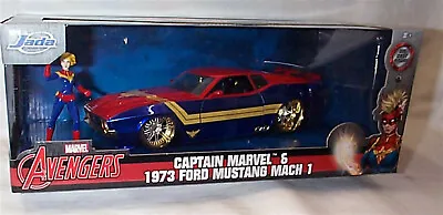 Captain Marvel & 1973 Ford Mustang Mach 1 Jada 1/24 SCALE 31193 Opening Parts • $41.61