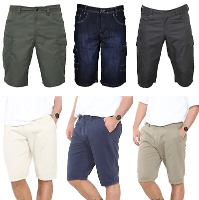 Mens Shorts VR2 Denim Cargo Combat Smart Casual Cotton Summer Jean Half Pants • $12.43