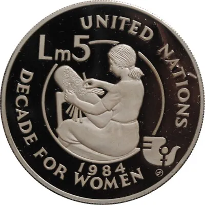 Malta 5 Liri 1984 PROOF  United Nations Decade For Women  • $39