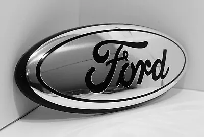 Fits Ford F150 F250 7in Oval Emblem Badge Sticker LOGO CHROME & BLACK • $19.99