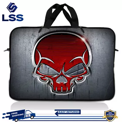 Laptop Sleeve 15.6 Neoprene Bag Case 15 15.4 15.6 Acer DELL HP Macbook Red Skull • $16.95