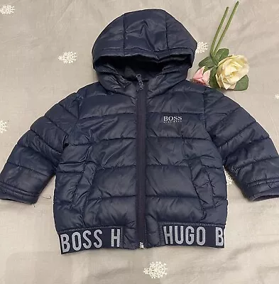 Baby Boys Hugo Boss Coat Winter Puffer Coat Jacket Age 12 Months RRP:£159 • £34.99