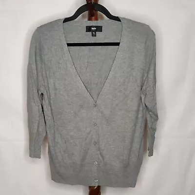 Mossimo Women's XL Cardigan Sweater Gray Heather V-neck Button Up 3/4 Sleeves • $14.23